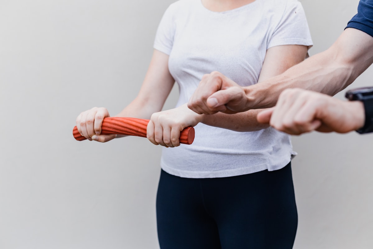 Physical therapy expert demonstrating movement techniques